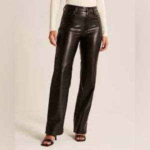 Abercrombie Vegan Leather 90s relaxed high rise curve love pant